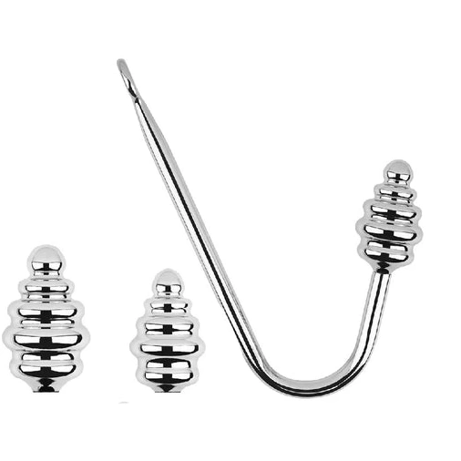 Anal Hooks 8826 Hook GreatBenefit Screw-in Set Ribbed Anal 0120